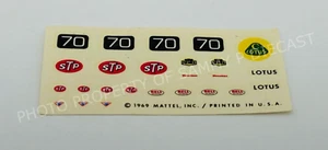 Hot Wheels Redline LOTUS TURBINE Waterslide Decal Sheet ORIGINAL !!! - Picture 1 of 2