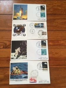 1969 Apollo 11 Set Of 4 Covers. July16,20,21,24 Start -Finish. 50th Anniversary - Picture 1 of 1