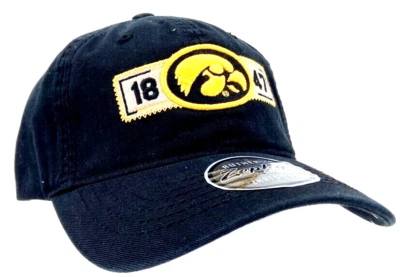 NEW Iowa Hawkeyes Zephyr Embroidered Black Adjustable Baseball Cap Hat OS - Image 1 of 4