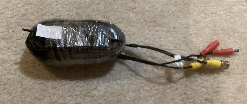 NIGHT OWL SECURITY 60' BNC VIDEO/POWER CAMERA EXTENSION CABLE W/ ADAPTER *DM - Image 1 of 2