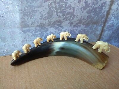RARE Vintage Antique Decorative Hand Made Elephant Natural Materials USSR Soviet • 69.99$