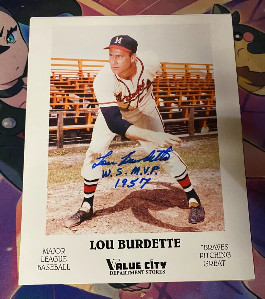 Autógrafo Lew Burdette Milwaukee Braves 8x10 certificado de autenticidad APE inscrito W.S. M.V.P. 1957 Foto 1 de 1