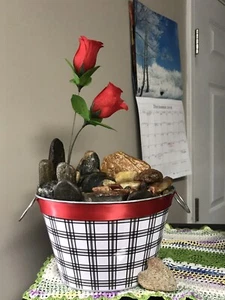 River ROCK Tabletop Arrangement Patio Natural Rock Bouquet Raw Quartz Mica - Picture 1 of 12