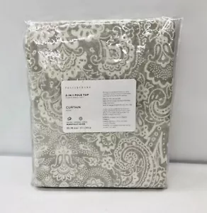 NEW Pottery Barn Vanessa Paisley Print Curtain~50 x 96"~COTTON LINED~Gray - Picture 1 of 2