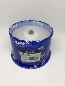 Spin-X DVD-R Silver Inkjet Hub Printable 4.7 GB 16x DVD-R Discs Media 50 Piece - Picture 1 of 5