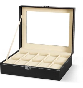 Caja para relojes organizador de reloj con 10 compartimentos y almohadillas extr - Imagen 1 de 7