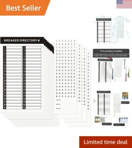 Breaker Panel Labels - Waterproof Stickers for Electrical Box - 16 Sheets - Picture 1 of 8