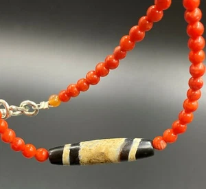 Dzi Old Beads Ancient Indo Tibetan Himalayan Nepalese Bhutan Indian Antiquities - Picture 1 of 12