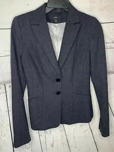 H+M Women Blue Wool Shell Blazer Size 6 Eur 36 CN165/84A - Picture 1 of 7