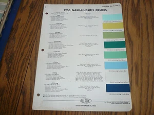 1956 Nash Hudson DuPont Duco Color Chip Paint Sample - Vintage - Picture 1 of 2