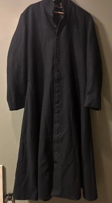 MUSEUM REPLICAS LIMITED 100% Black WOOL Trench Coat RENAISSANCE Size S/M Unisex - Image 1 of 4