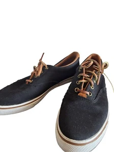 Keds Shoes VIntage 1980s Black Canvas Keds Camp Oxford Shoes Size 9 M - Picture 1 of 5
