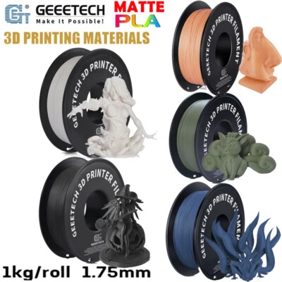 Geeetech Filament d'imprimante 3D Noir, Blanc, Gris Matte PLA - 1,75 mm 1 kg UE