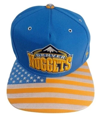 Rare Zephyr Denver Nuggets American Flag Baby Blue Gold Snapback Cap Hat Rockies - Image 1 of 4