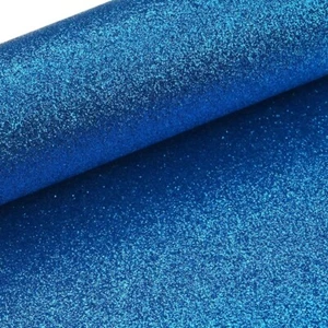 Fine Glitter #14 - Bright Blue Faux Leather Sheet - Picture 1 of 1