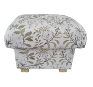 Storage Footstool Laura Ashley Parterre Fabric Sage Green Floral Pouffe Ottoman - Picture 1 of 24
