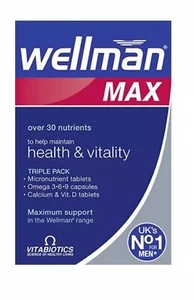Vitabiotics Wellman Max Health & Vitality Omega & Calcium 84 Tablets Vit. D - Picture 1 of 1