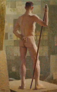 Grant Wood - Hombre manchado (1924) hombre desnudo - impresión artística de 17" x 22" - Imagen 1 de 1
