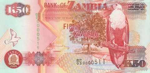 Zambia 2008 50 Kwacha Uncirculated Banknote Pick 37g Bargain Bin Cover