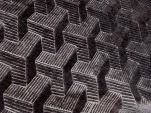 sheepskin shearling leather hide Dk Brown w/Laser Cut MC Escher 3-D Printed Hair - Picture 1 of 6