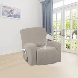Stretch Recliner Chair Cover with Pocket Waterproof Slipcover Protector Khaki - Picture 1 of 7