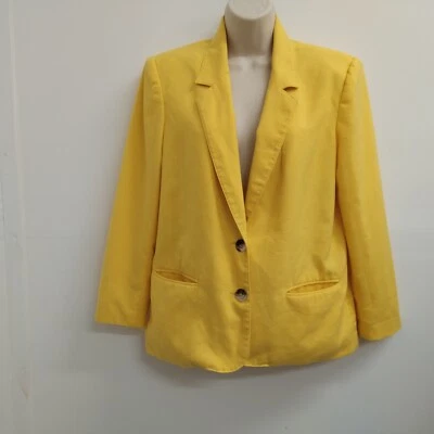 Требования Blazer куртка женщин миниатюрный размер 10 желтый опрятный женщины - Изображение 1 из 4