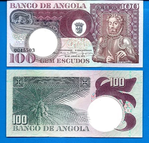 Angola 100 Escudos Year 1973 World Currency Money Uncirculated Banknote - Picture 1 of 1