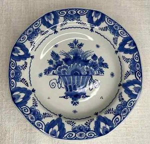 Delft De Porceleyne Fles Keramik Wandteller Dm 18 cm Blumenkorb blauweiß - Bild 1 von 3