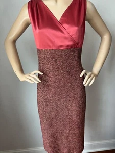 NUEVO Vestido St John Tejido Talla 10 ÓXIDO CINABRIO TWEED SATINADO - Imagen 1 de 6
