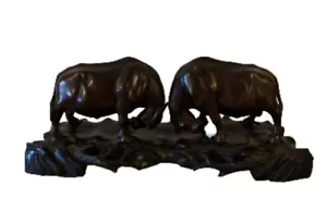 Chinese Carved Hardwood Water Buffalo c1870 - Picture 1 of 7