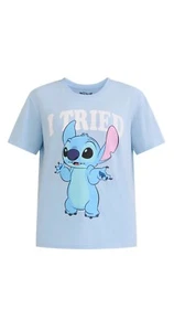 Juniors' Lilo and Stitch I Tried Blue Graphic T-Shirt - Picture 1 of 1
