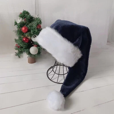 Chapéu longo de Natal pelúcia Natal fantasia longa pompom Papai Noel boné adulto - Imagem 1 de 4