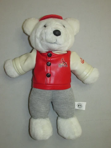 St. Louis Cardinals Plush Polar Bear * Faux Leather Jacket * 13" * FREE SHIPPING Cover