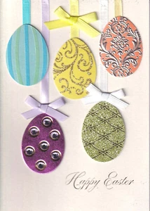 PAPYRUS EASTER CARD NIP (MRP $8.95) HANGING EGGS CARD (O14) - Picture 1 of 2