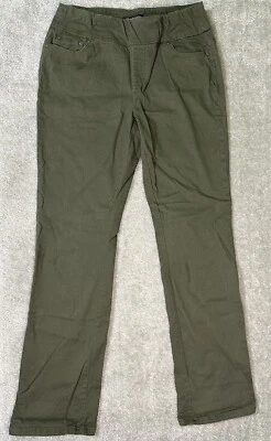 Chadwicks 裤子女式绿色长裤弹力腰高 12T 码 — 第 1/4 张图片