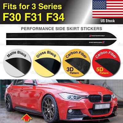 Calcomanías personalizadas de vinilo adhesivas de faldón lateral de rendimiento para BMW F30 F31 F34 serie 3 Foto 1 de 4