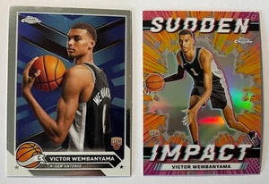 2023-24 Topps Chrome Victor Wembanyama RC #1 E Sudden Impact RC - Foto 1 di 2