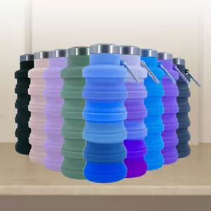 Bottiglia d'acqua pieghevole in silicone portatile all'aperto bottiglia d'acqua sportiva all'aperto gif - Foto 1 di 20