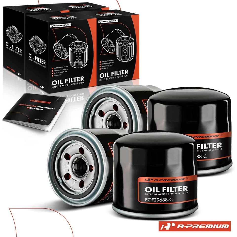 A-Premium 4x Engine Oil Filter for Infiniti Mazda MX-6 Mercury Mitsubishi 10K - Image 1 of 4