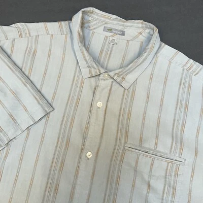 Horny Toad Shirt Mens XXL 2XL Button Up Gray Stripe Casual Camp Short Sleeve - Image 1 of 4