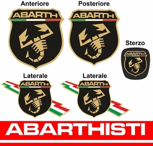 ABARTH KIT copriloghi adesivi stickers 500 595 695 75th scorpioneoro NERO-ORO - Imagen 1 de 1