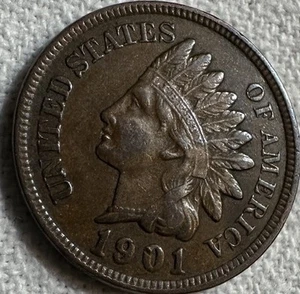 1901 Indian Head Cent - Philadelphia - Bild 1 von 11