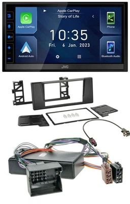 JVC DAB Bluetooth MP3 USB 2DIN Autoradio für BMW 5er E39 X5 E53 Aktivsystem Quad - Bild 1 von 4