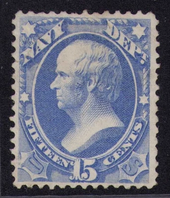 1873 Oficiales de Estados Unidos, Departamento de Marina SC O42 15c Ultramarine, MNG XF Apariencia Foto 1 de 3
