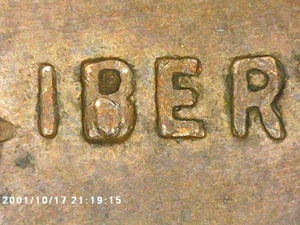 1957-D Lincoln Wheat Cent Penny Error with Filled "B"in Liberty - Picture 1 of 9