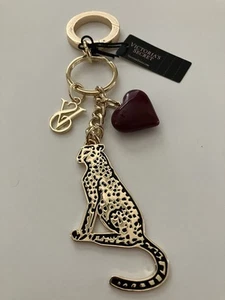 Victoria’s Secret Red Heart Leopard Gold Keychain NWT Hard To Find Rare sold out - Picture 1 of 8