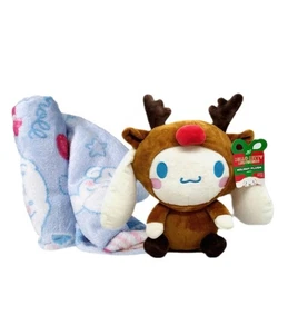 2025 Hello Kitty & Friends Cinnamonroll Reindeer 8" Plush & Throw  Set Of 2 NWT - Picture 1 of 15