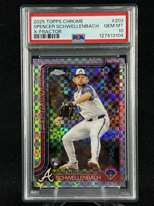 2025 Topps Chrome #203 Spencer Schwellenbach X-Fractor (RC) Xfractor PSA 10 Gem - Bild 1 von 2