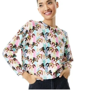 Alice + Olivia Gleeson Print Pullover Crewneck XL-Luxe-Modest-Eclectic-Designer - Picture 1 of 8