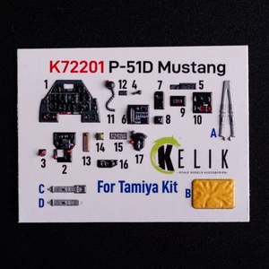 Cockpit 3D Detail Decals KeliK K72201 for Tamiya P-51D Mustang 1/72 model kit - Picture 1 of 10